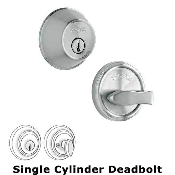 Model 371 Single Deadbolt Lock in Satin Chrome