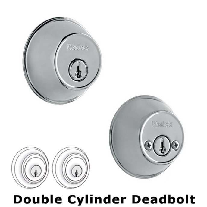 Model 372 Double Deadbolt Lock in Bright Chrome