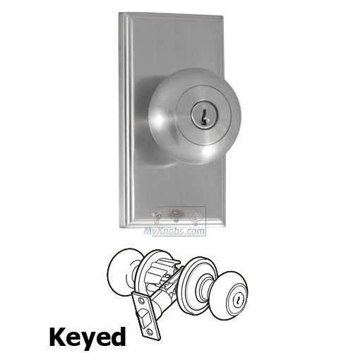 Keyed Knob - Woodward Plate with Impresa Door Knob in Oil Rubbed Bronze