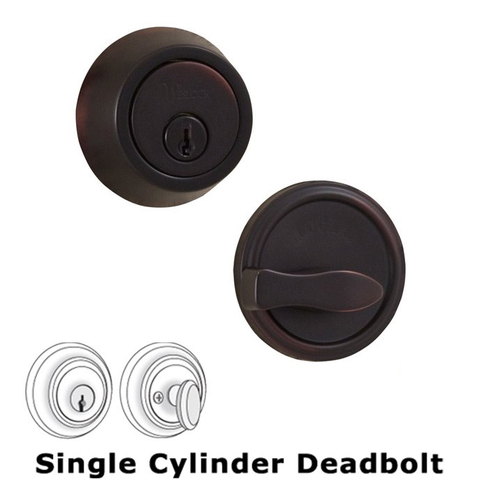 Model 671 Single Deadbolt Lock in Oil Rubbed Bronze