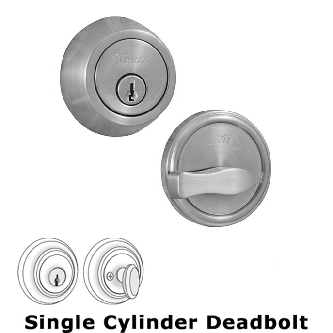 Model 671 Single Deadbolt Lock in Satin Chrome