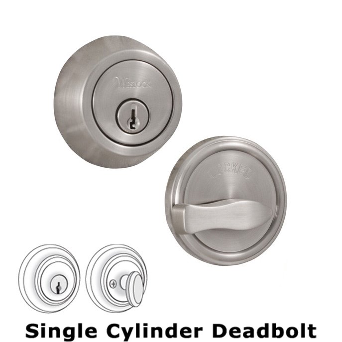 Model 671 Single Deadbolt Lock in Satin Nickel