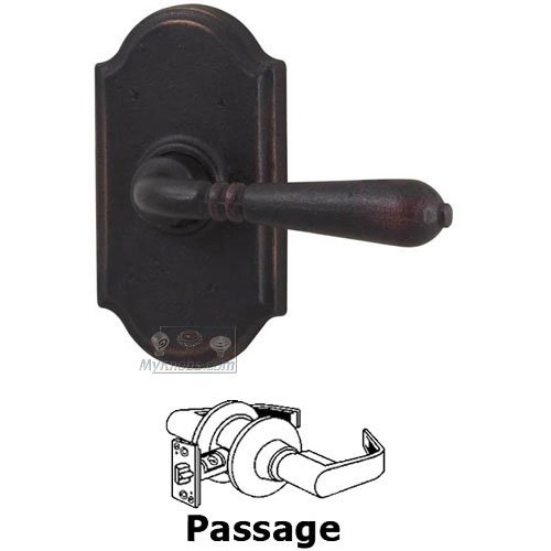 Universally Handed Passage Lever - Premiere Plate with Waterford Door Lever in Oil Rubbed Bronze