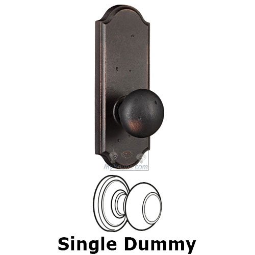 Single Dummy Knob - Sutton Plate with Wexford Door Knob in Oil Rubbed Bronze
