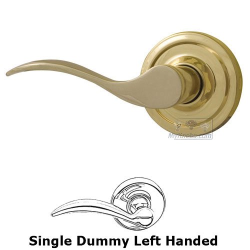 Bordeau Left Handed Single Dummy Door Lever in Polished Brass