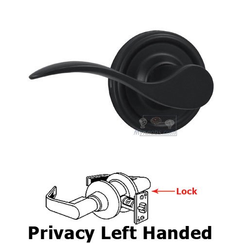 Bordeau Left Handed Privacy Door Lever in Black