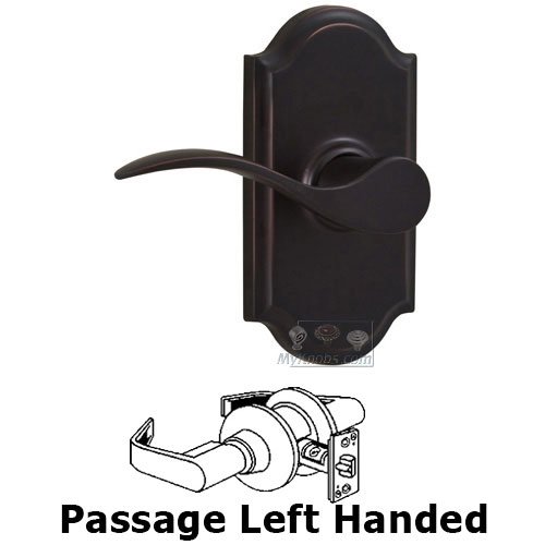 Passage Lever - Premiere Plate with Bordeau Door Lever in Oil Rubbed Bronze