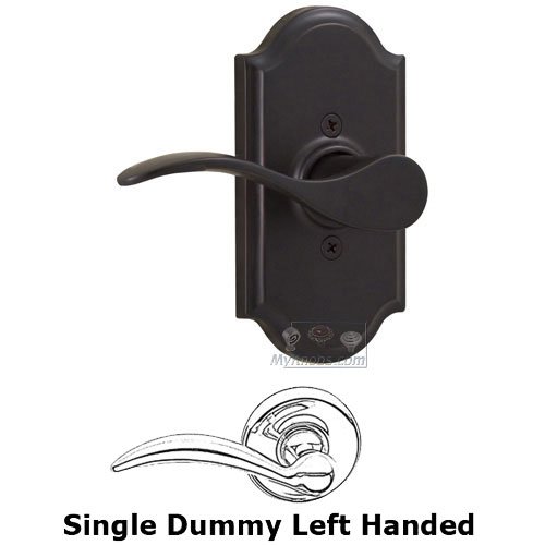 Left Handed Single Dummy Lever - Premiere Plate with Bordeau Door Lever in Oil Rubbed Bronze
