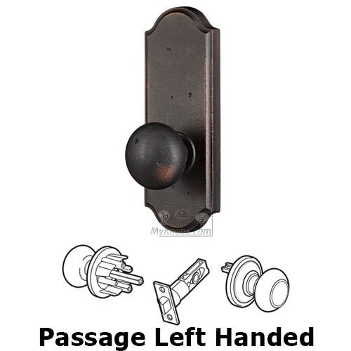 Passage Knob - Sutton Plate with Wexford Door Knob in Oil Rubbed Bronze