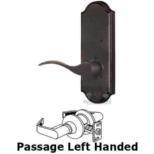Left Handed Passage Lever - Sutton Plate with Carlow Door Lever in Oil Rubbed Bronze