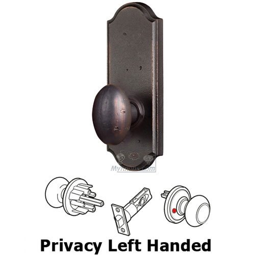 Privacy Knob - Sutton Plate with Durham Door Knob in Oil Rubbed Bronze