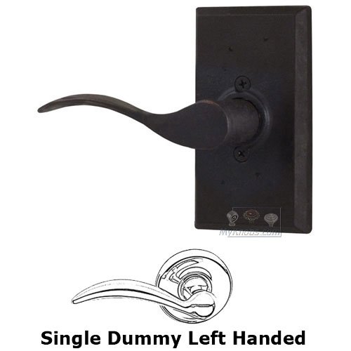 Left Handed Single Dummy Lever - Rectangle Plate with Carlow Door Lever in Oil Rubbed Bronze
