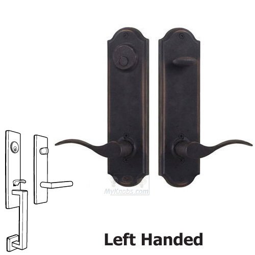 Tramore - Left Hand Single Deadbolt Passage Handleset with Carlow Lever in Oil Rubbed Bronze
