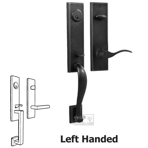 Greystone - Left Hand Single Deadbolt Handleset with Carlow Lever in Black