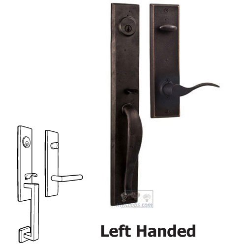 Rockford - Left Hand Single Deadbolt Handleset with Carlow Lever in Oil Rubbed Bronze