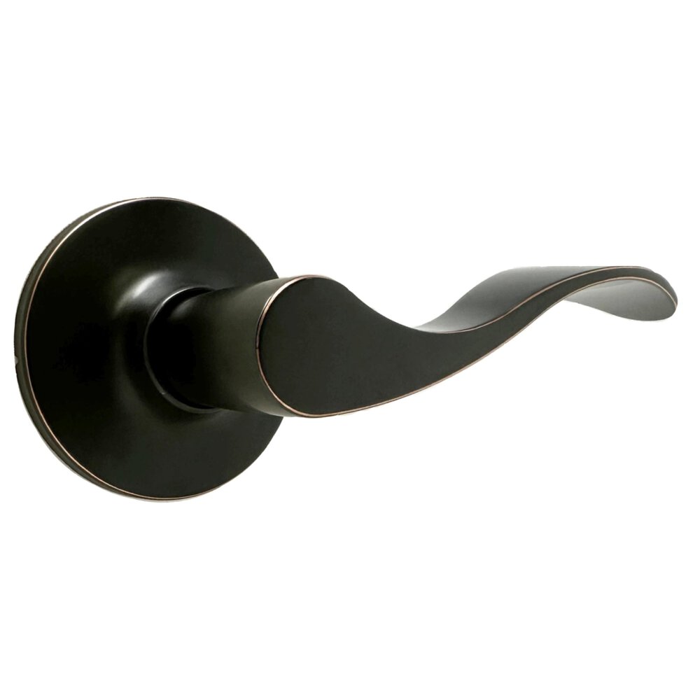 Passage New Haven Lever With Round Rosette in Oil Rubbed Bronze