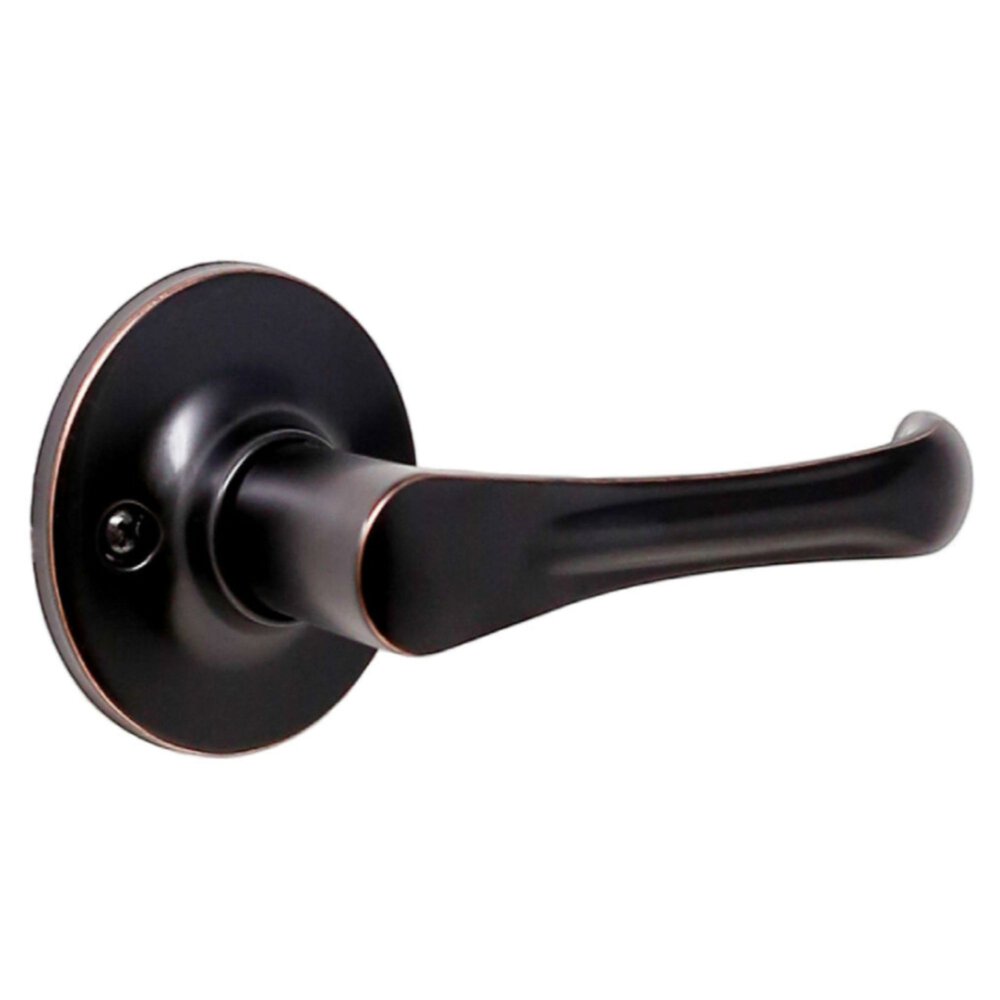 Single Dummy Somerset Lever With Round Rosette in Oil Rubbed Bronze