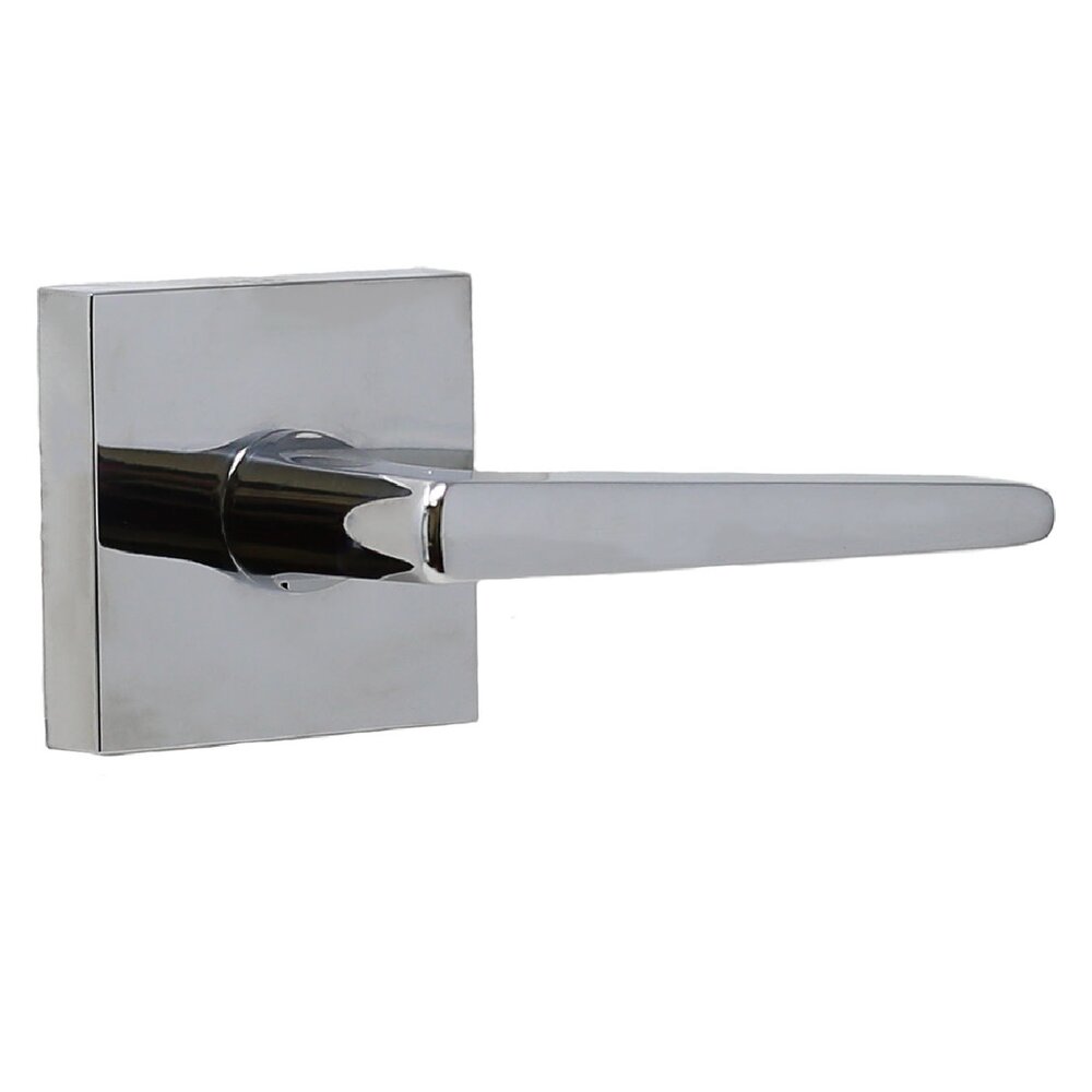 Philtower Passage Lever and Square Rosette in Bright Chrome