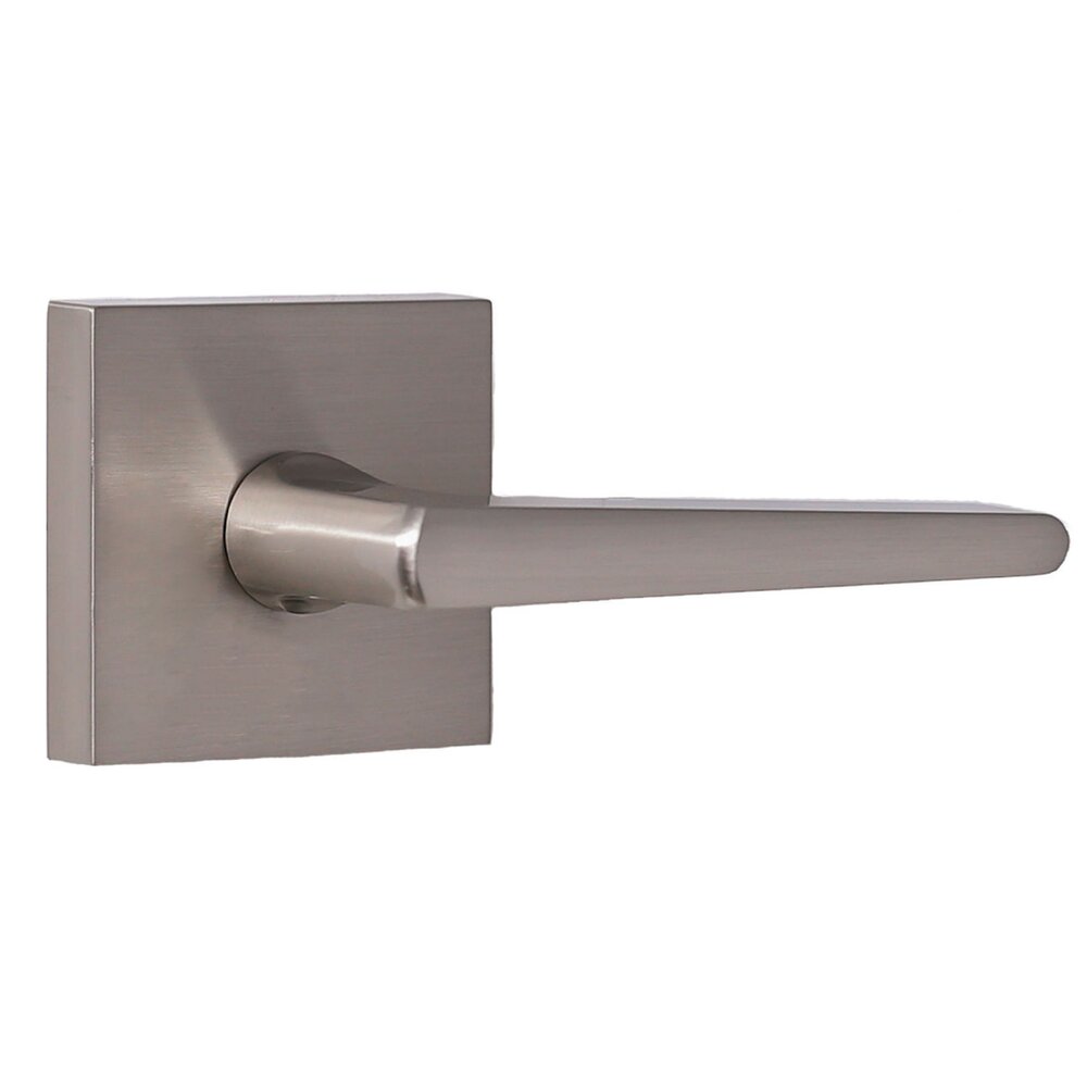 Philtower Passage Lever and Square Rosette in Satin Nickel