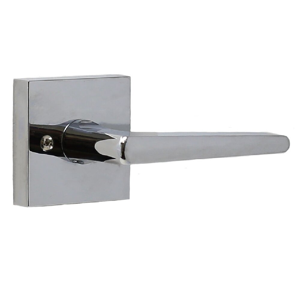 Philtower Single Dummy Lever and Square Rosette in Bright Chrome