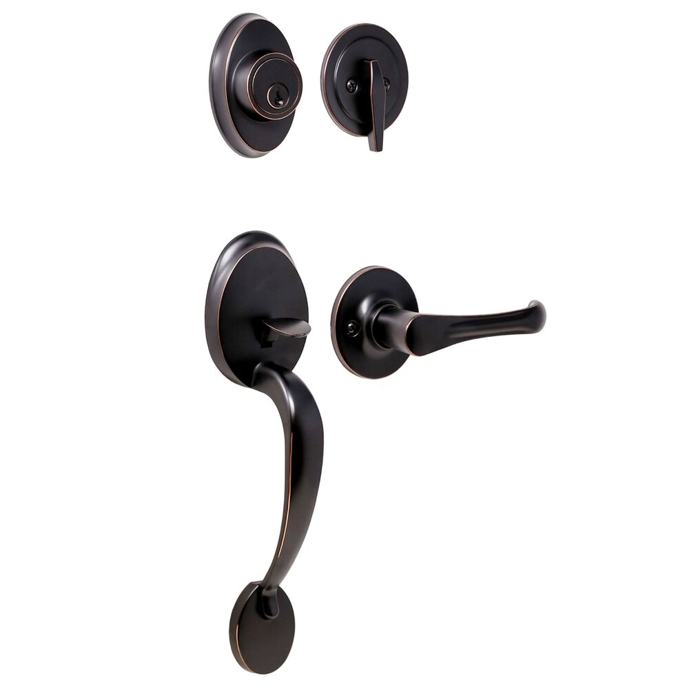 Hillcrest Single Cylinder Handleset With Somerset Lever in Oil Rubbed Bronze