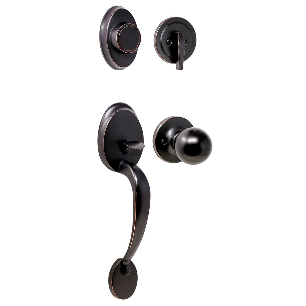 Hillcrest Dummy Handleset With Hudson Knob in Oil Rubbed Bronze