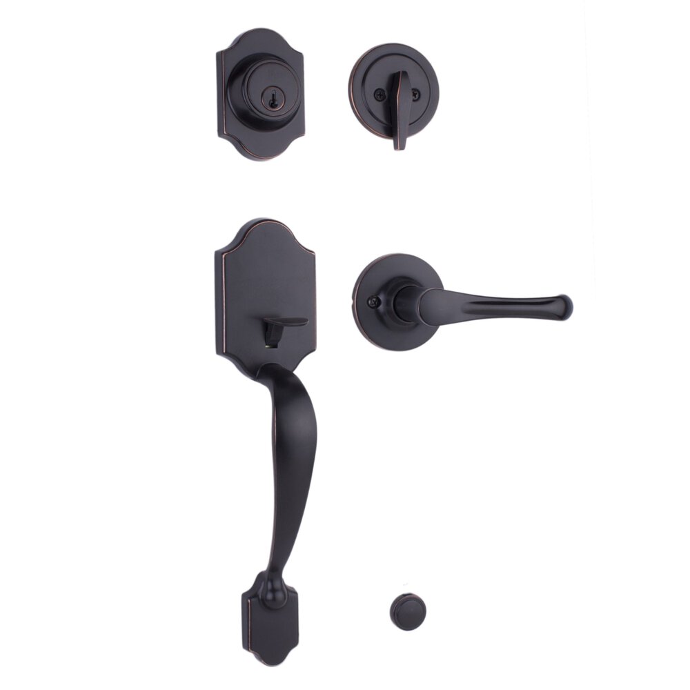 Parkside Single Cylinder Handleset With Somerset Lever in Oil Rubbed Bronze