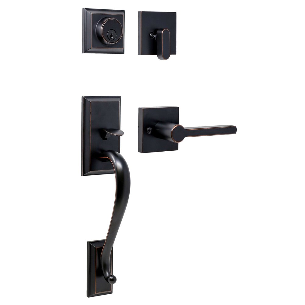 Mayo Single Cylinder Handleset with Brady Lever in Oil Rubbed Bronze