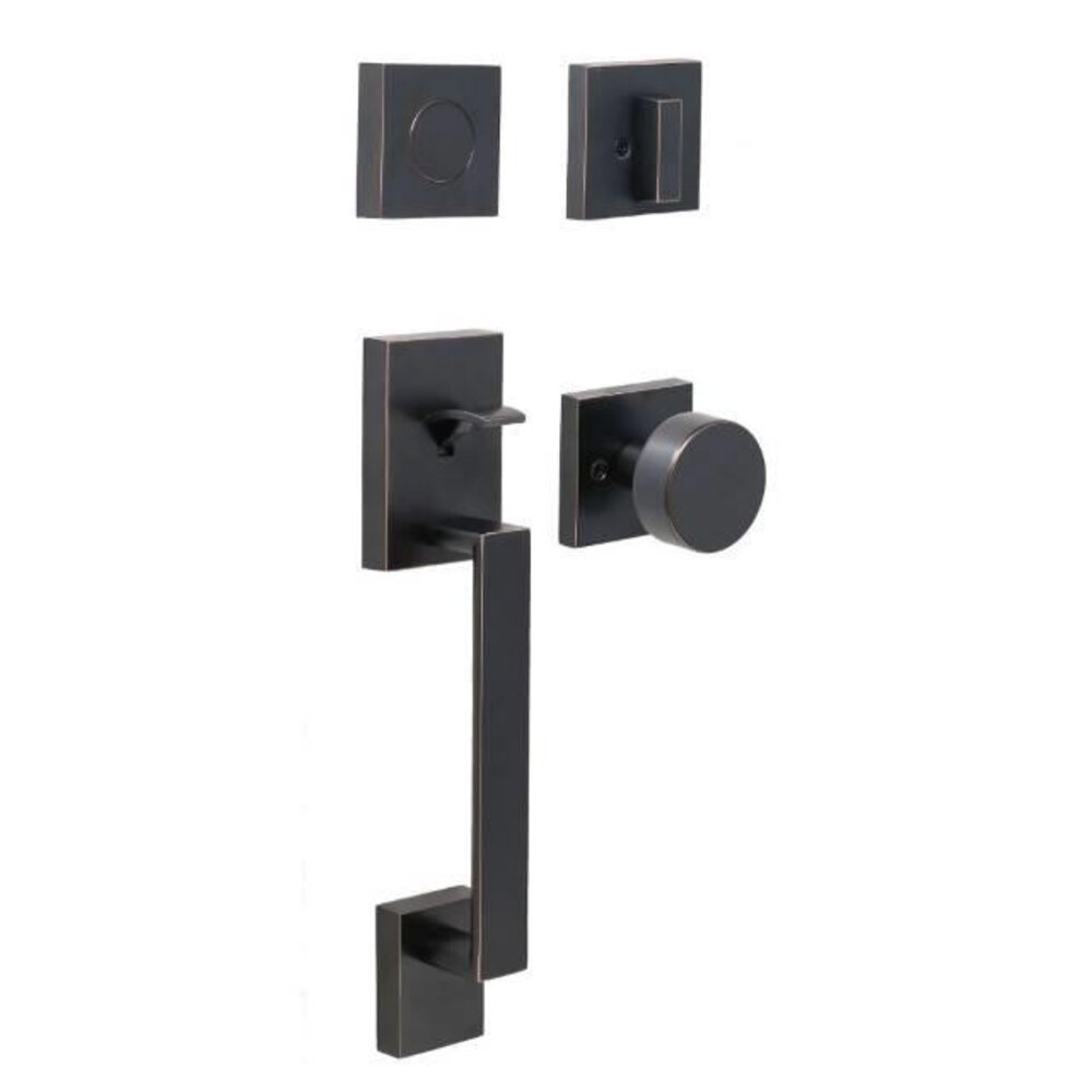 Brookside Dummy Handleset With Mesa knob in Oil Rubbed Bronze