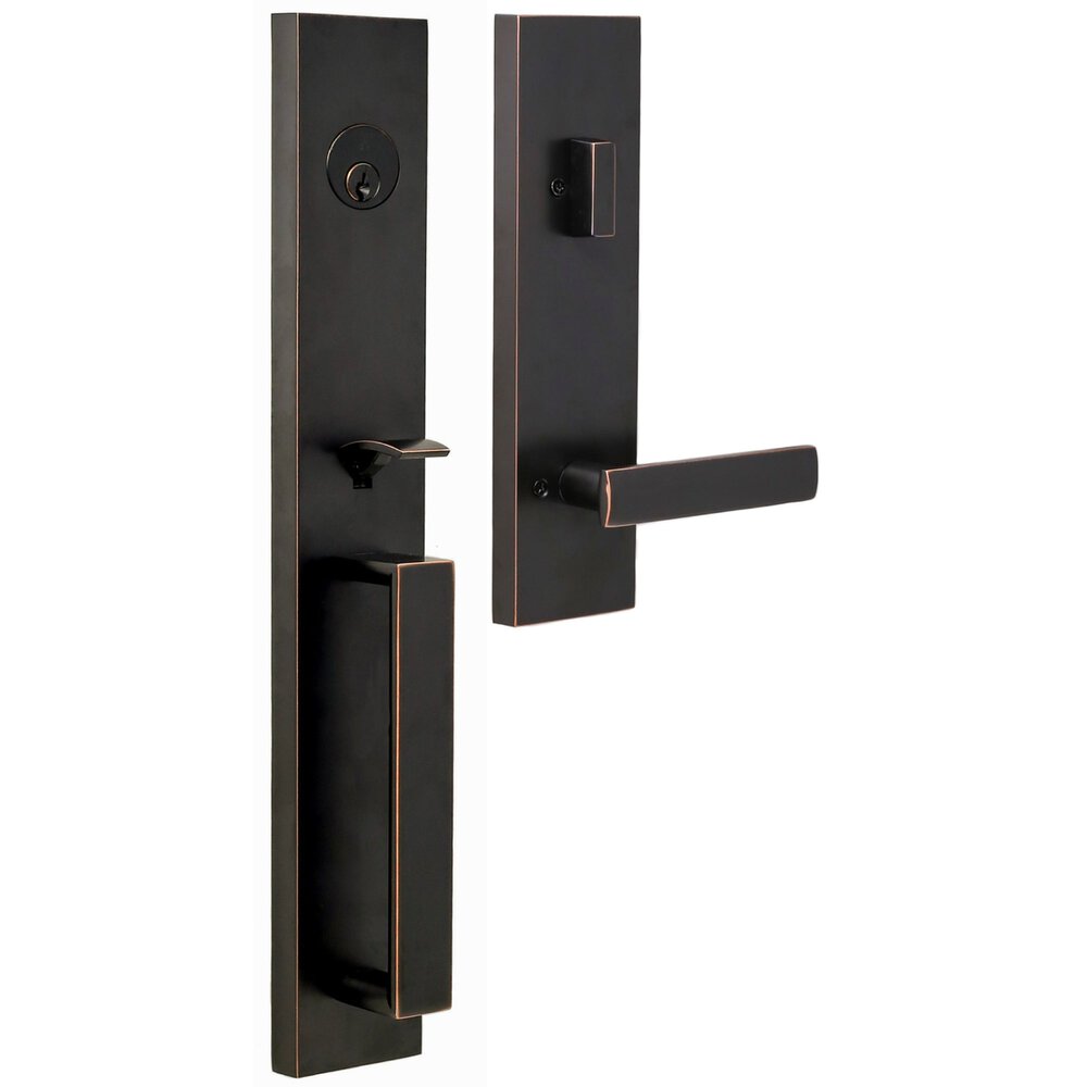 Xanthis Single Cylinder Handleset with Utica Lever in Oil Rubbed Bronze