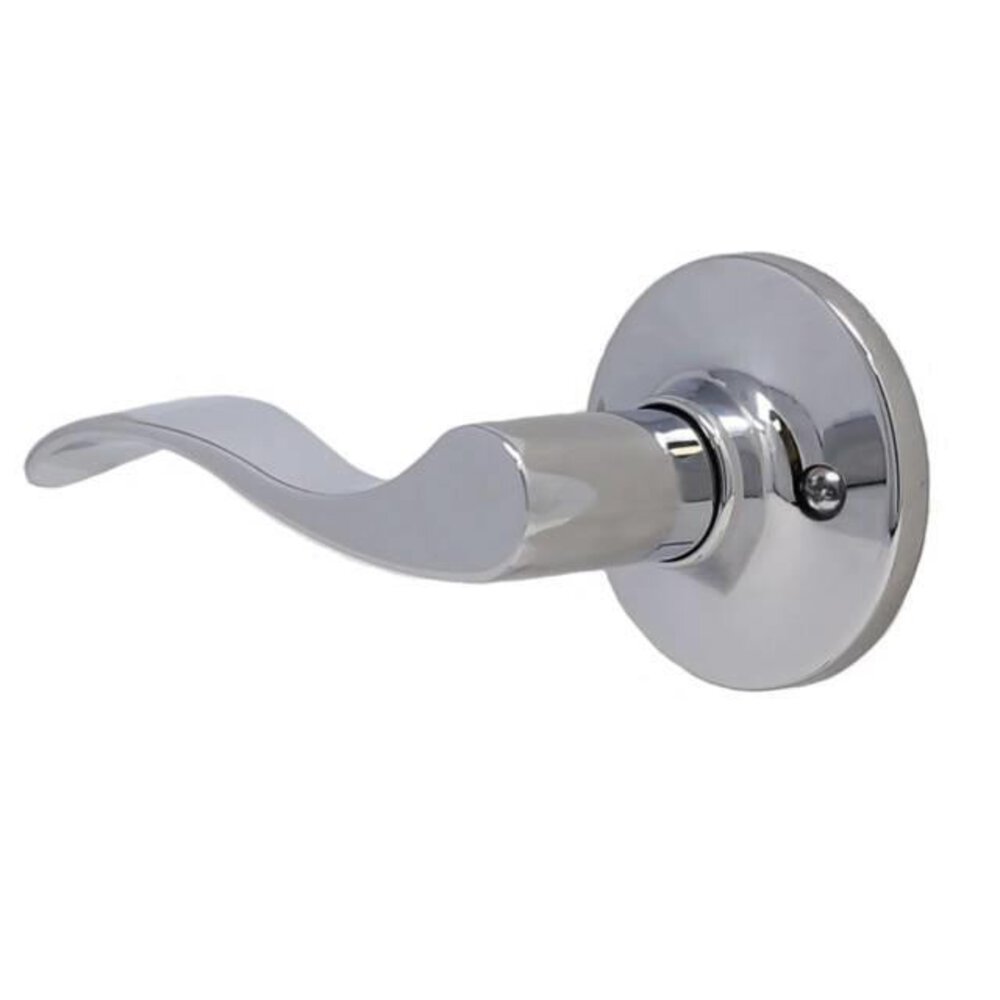 Single Dummy New Haven Lever With Round Rosette in Bright Chrome