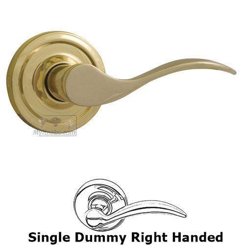 Bordeau Right Handed Single Dummy Door Lever in Polished Brass