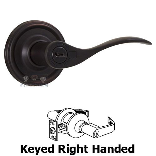 Bordeau Right Handed Keyed Door Lever in Oil Rubbed Bronze