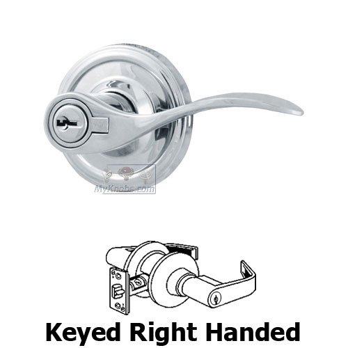Bordeau Right Handed Keyed Door Lever in Bright Chrome