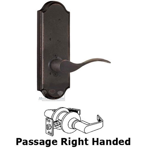 Right Handed Passage Lever - Sutton Plate with Carlow Door Lever in Oil Rubbed Bronze