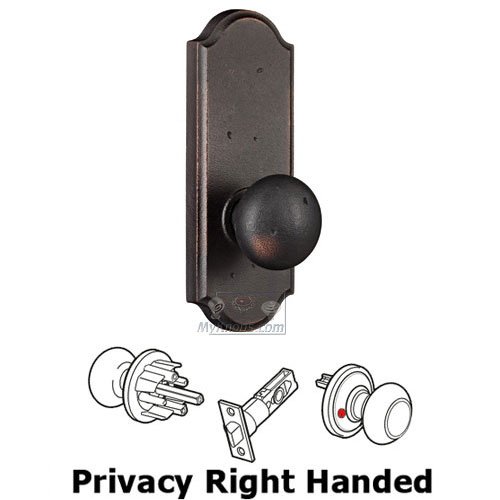 Privacy Knob - Sutton Plate with Wexford Door Knob in Oil Rubbed Bronze