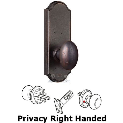 Privacy Knob - Sutton Plate with Durham Door Knob in Oil Rubbed Bronze