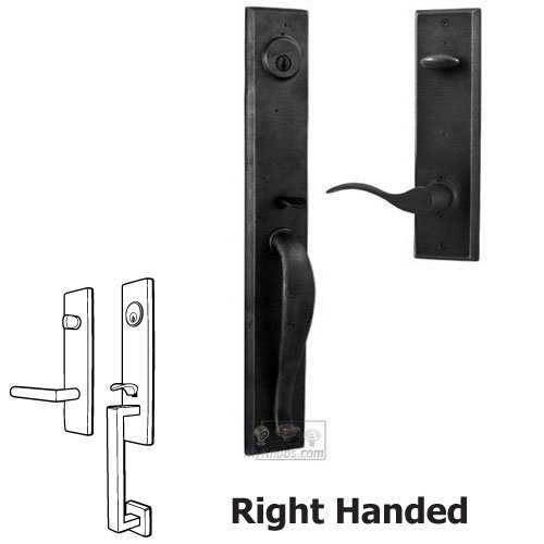 Rockford - Right Hand Single Deadbolt Handleset with Carlow Lever in Black