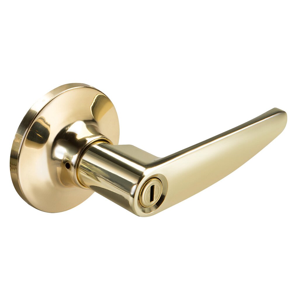 Privacy Alpharetta Lever in Polished Brass
