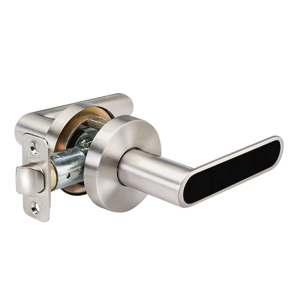 Passage Kincaid Lever with Black Insert in Satin Nickel