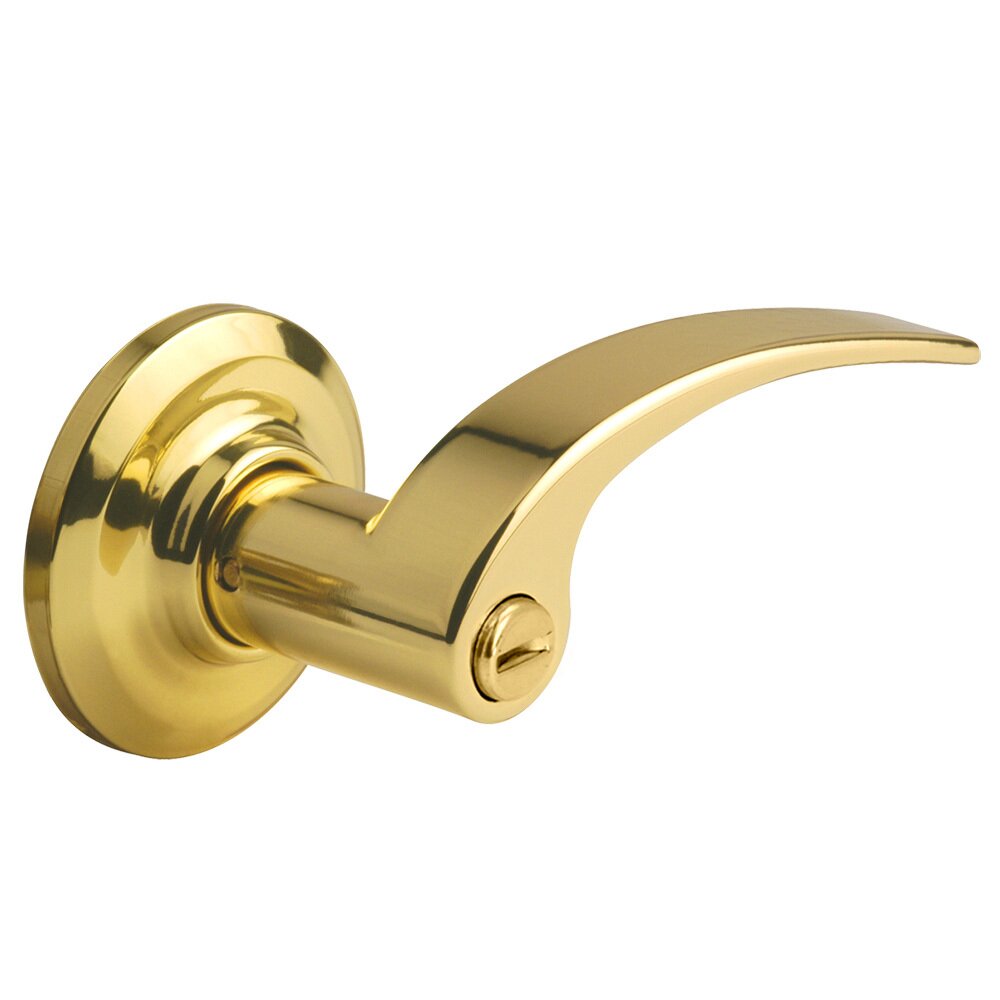 Privacy Milan Left Handed Lever in Polished Brass