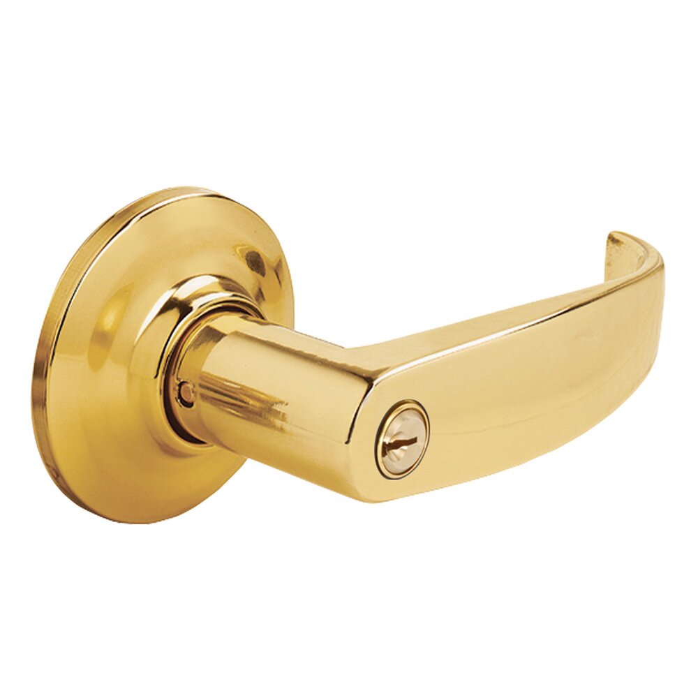 Keyed Pacific Beach Lever in Polished Brass