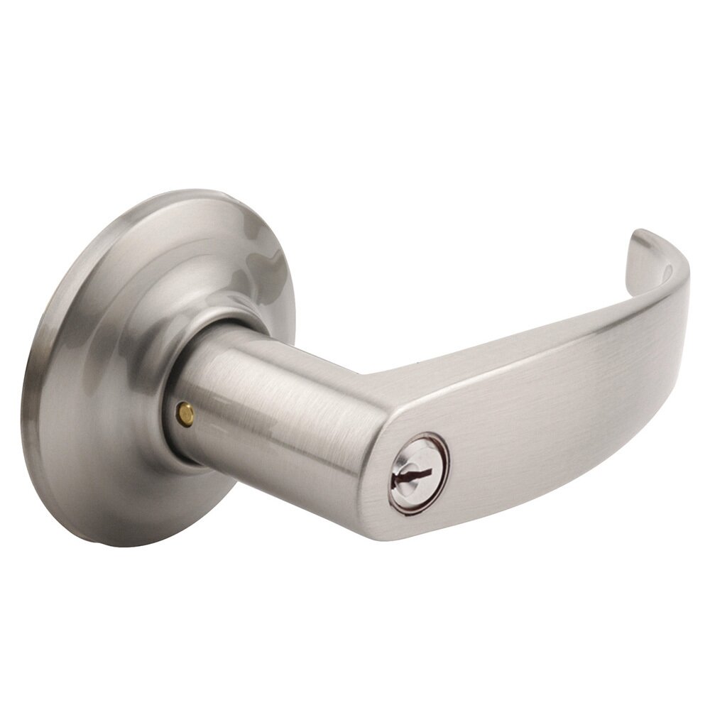 Keyed Pacific Beach Lever in Satin Nickel