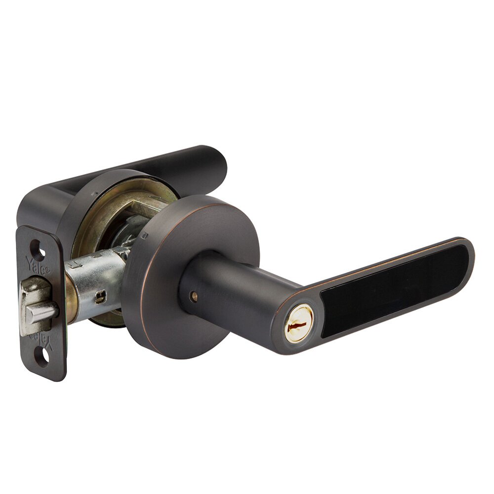 Keyed Kincaid Lever with Black Insert in Oil Rubbed Bronze