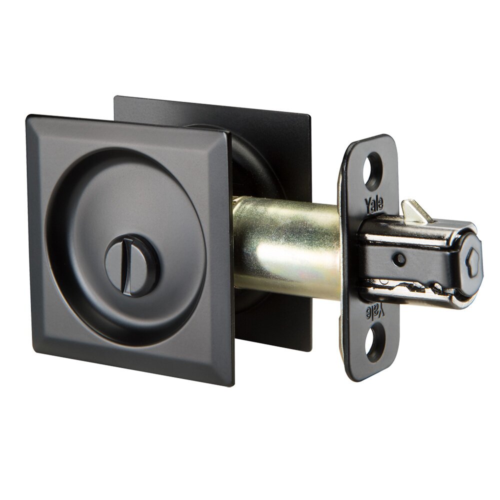 Privacy  Pocket Door Lock in Square in Black