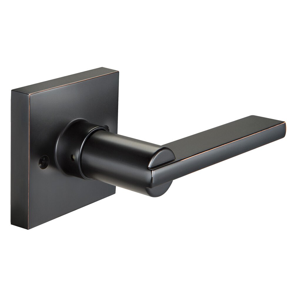 Single Dummy Square Seabrook Lever in Oil Rubbed Bronze
