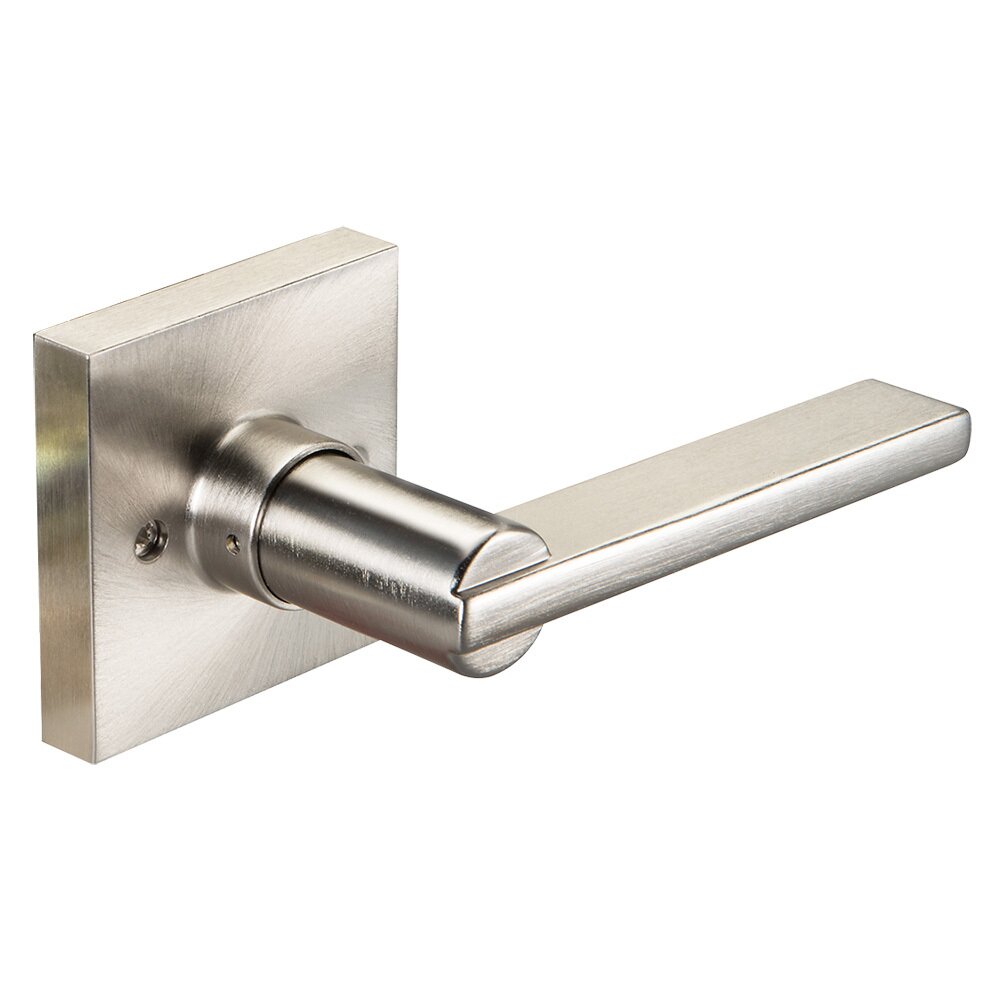 Single Dummy Square Seabrook Lever in Satin Nickel