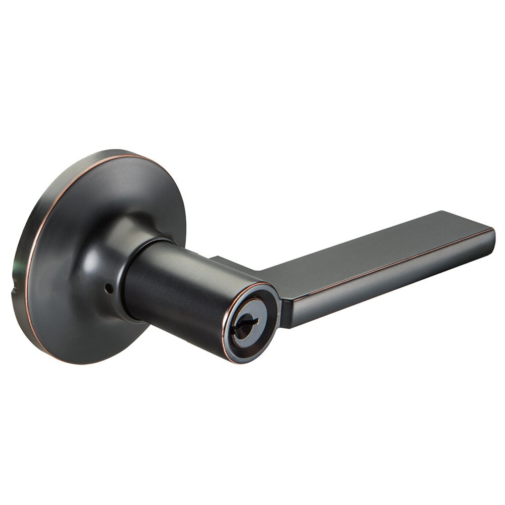 Keyed Seabrook Lever in Oil Rubbed Bronze