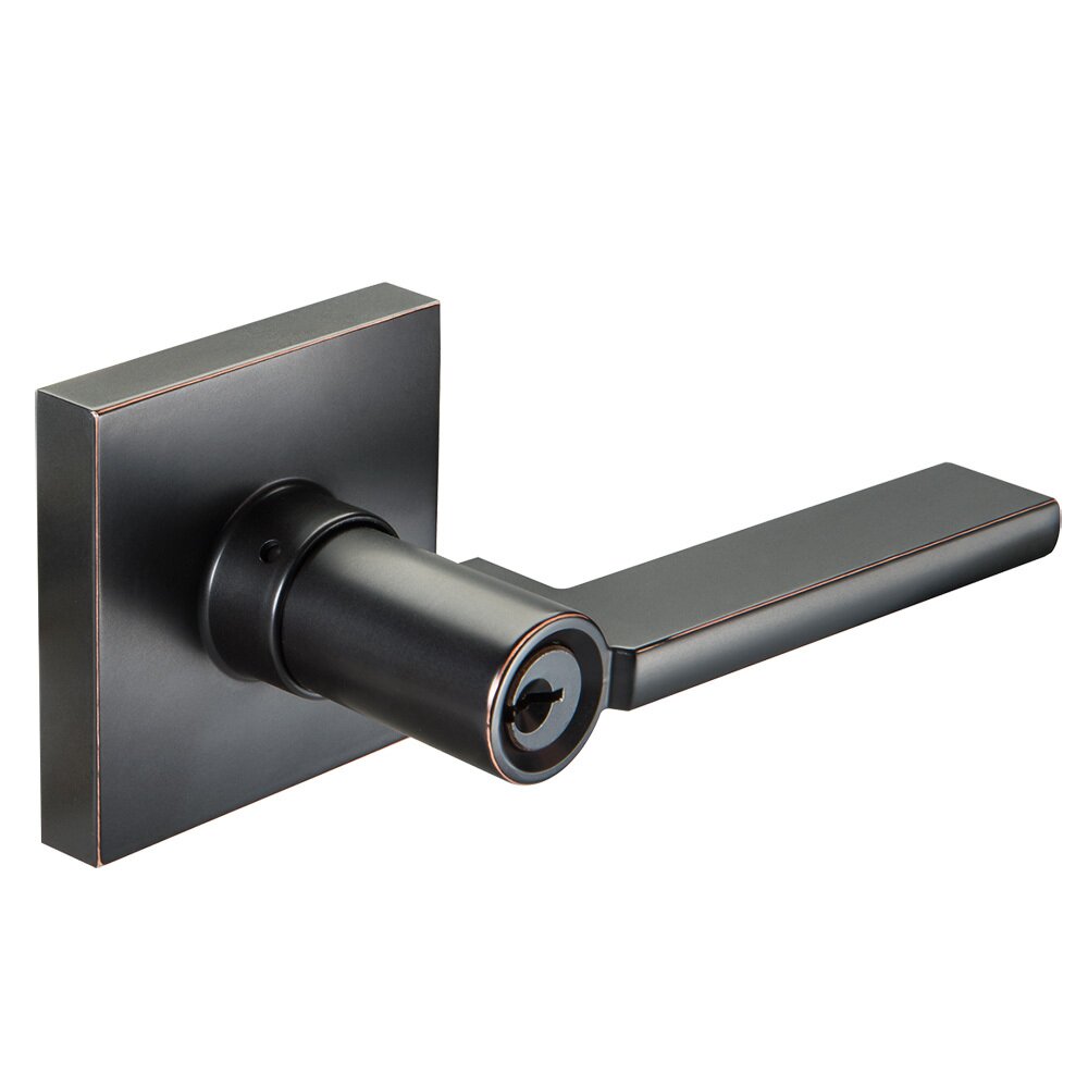 Keyed Square Seabrook Lever in Black