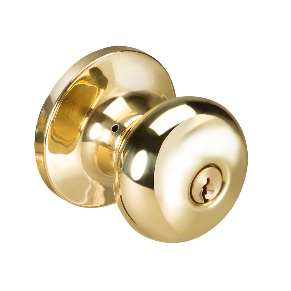 Keyed Sinclair Knob in Polished Brass